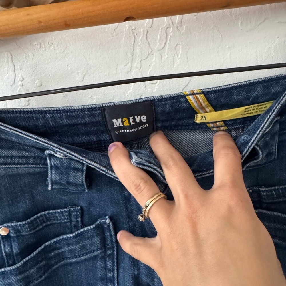 Maeve Anthropologie Gardener Carpenter High Rise Crop Jeans Size 25 - Picture 4 of 7